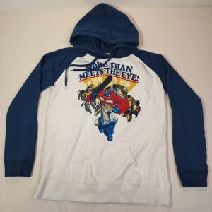 Transformers Hoodie Kids XL White Blue Optimus Prime Raglan 2009